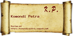 Komondi Petra névjegykártya